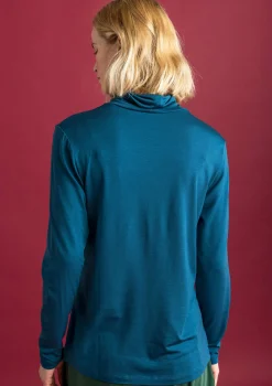 Gudrun Sjödén Trikåpolo i lyocell/elastan Mörkpetrol Online