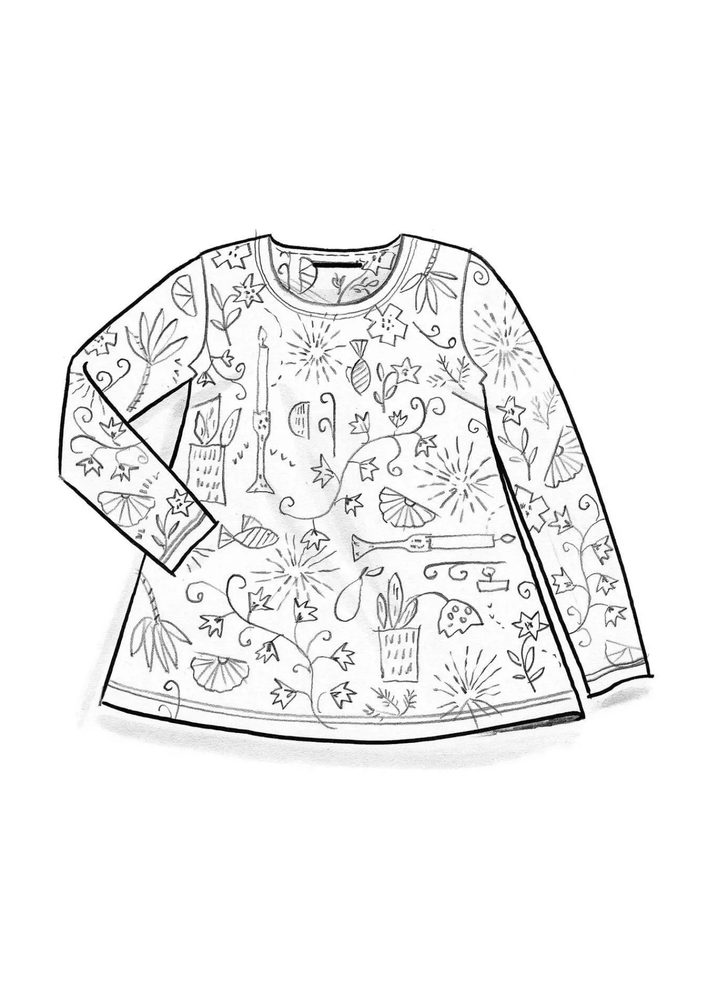 Gudrun Sjödén Trikåtop "Fyrverkeri" i ekologisk bomull/modal Mörkgrön Fashion