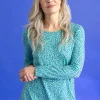 Gudrun Sjödén Trikåtop "Helga" i lyocell/elastan Jade/mönstrad Fashion