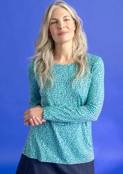 Gudrun Sjödén Trikåtop "Helga" i lyocell/elastan Jade/mönstrad Fashion