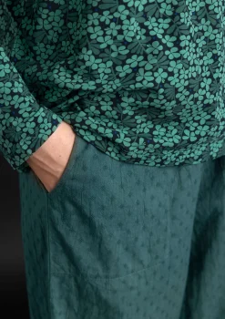 Gudrun Sjödén Trikåtop "Ylva" i ekologisk bomull/elastan Malakit/mönstrad Fashion