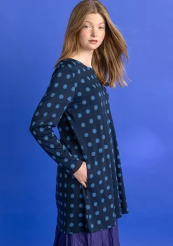 Gudrun Sjödén Trikåtunika "Tyra" i ekologisk bomull/modal Mörkindigo/mönstrad Clearance