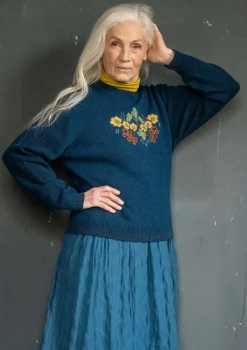 Gudrun Sjödén Tröja "Emelia" i återvunnen ull Mörkpetrol Clearance