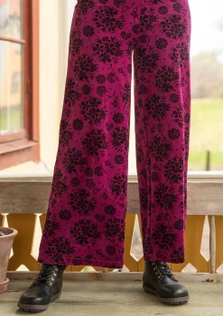 Gudrun Sjödén Velourbyxa "Selma" i ekologisk bomull/återvunnen polyester Vindruva New
