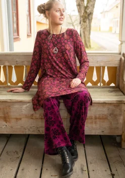 Gudrun Sjödén Velourbyxa "Selma" i ekologisk bomull/återvunnen polyester Vindruva New
