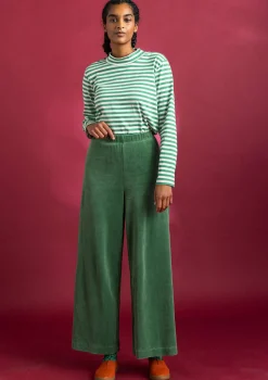 Gudrun Sjödén Velourbyxor i ekologisk bomull/återvunnen polyester Havsgrön Online