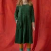 Gudrun Sjödén Velourklänning "Fyrverkeri" i ekologisk bomull/återvunnen polyester Mörkgrön Hot