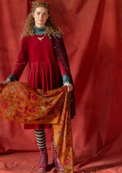 Gudrun Sjödén Velourklänning "Fyrverkeri" i ekologisk bomull/återvunnen polyester Granatäpple Outlet