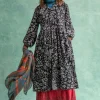 Gudrun Sjödén Velourklänning "Katla" i ekologisk bomull/återvunnen polyester Grafit Best