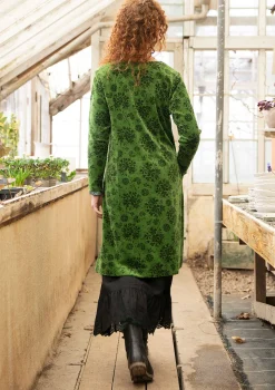 Gudrun Sjödén Velourklänning "Selma" i ekologisk bomull/återvunnen polyester Gräsgrön Best