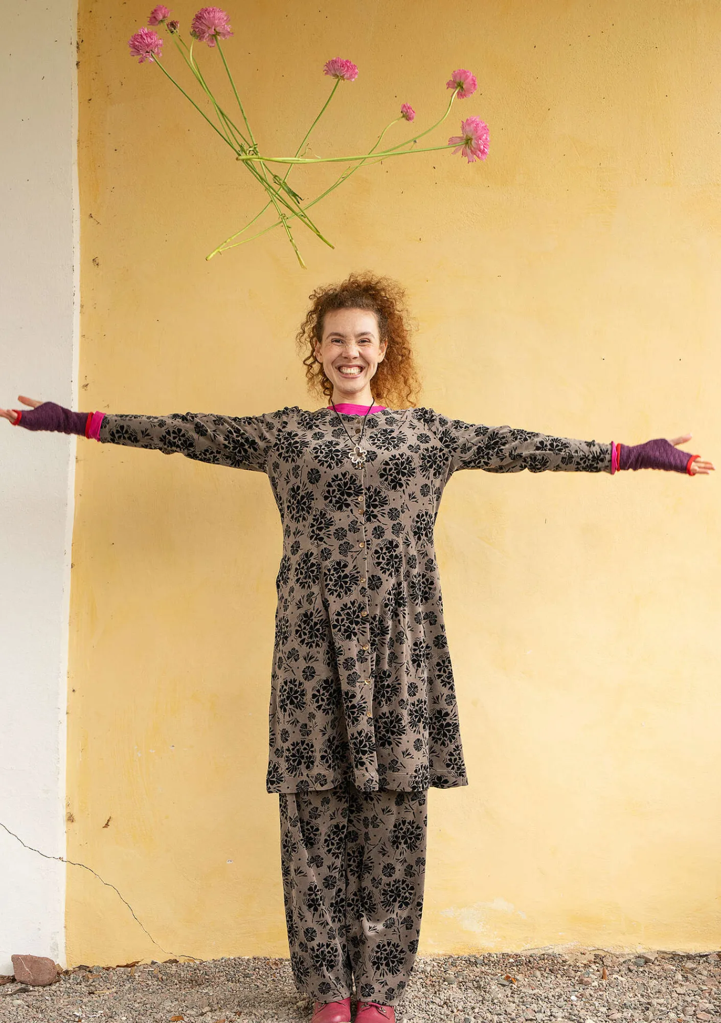 Gudrun Sjödén Velourklänning "Selma" i ekologisk bomull/återvunnen polyester Potatis Discount