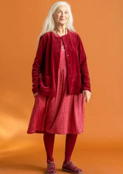Gudrun Sjödén Velourkofta i ekologisk bomull/återvunnen polyester Granatäpple Online
