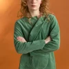 Gudrun Sjödén Velourkofta i ekologisk bomull/återvunnen polyester Havsgrön Online