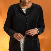 Gudrun Sjödén Velourkofta i ekologisk bomull/återvunnen polyester Svart Outlet