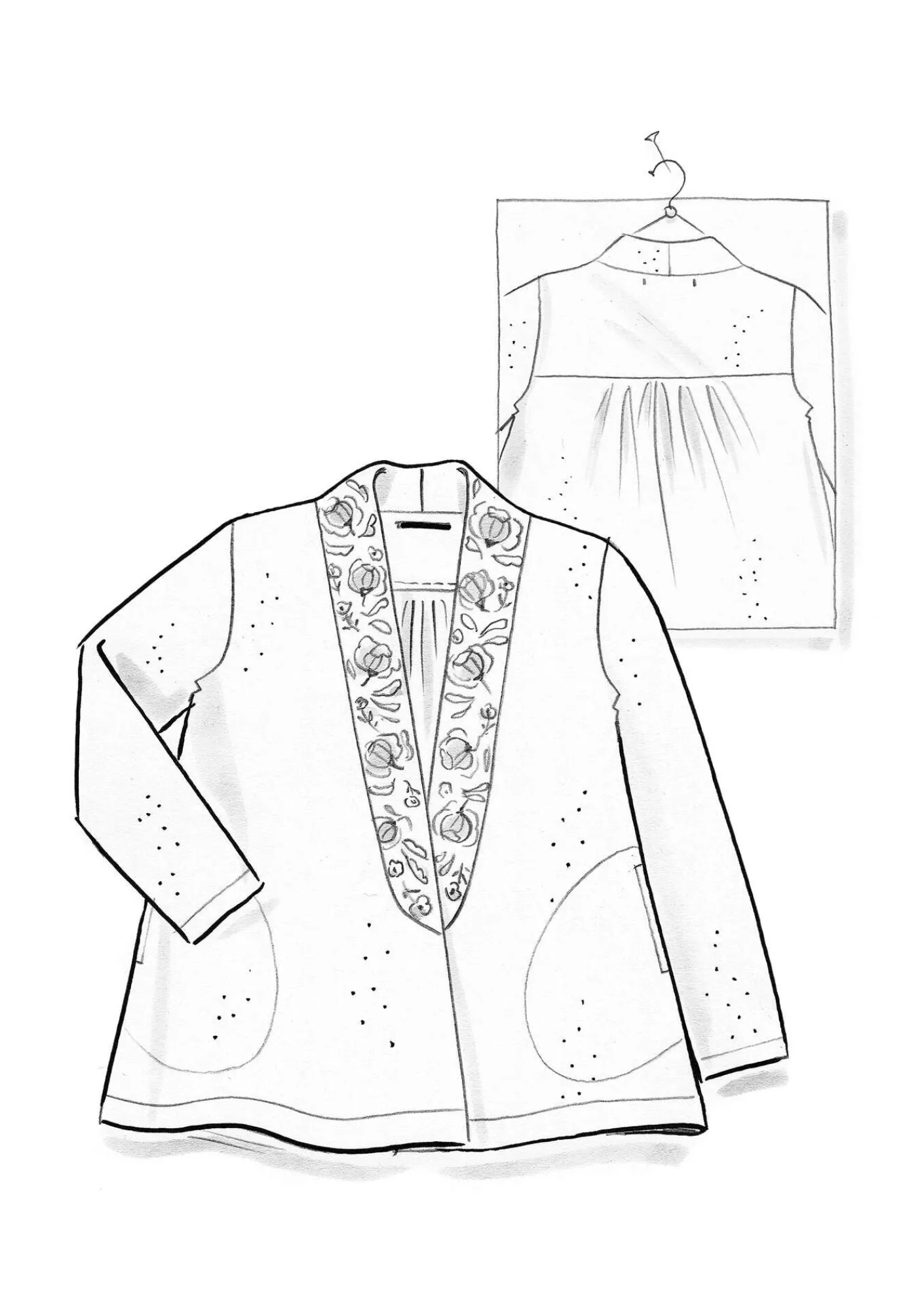 Gudrun Sjödén Velourkofta "Nora" i ekologisk bomull/återvunnen polyester Indigogrön Clearance