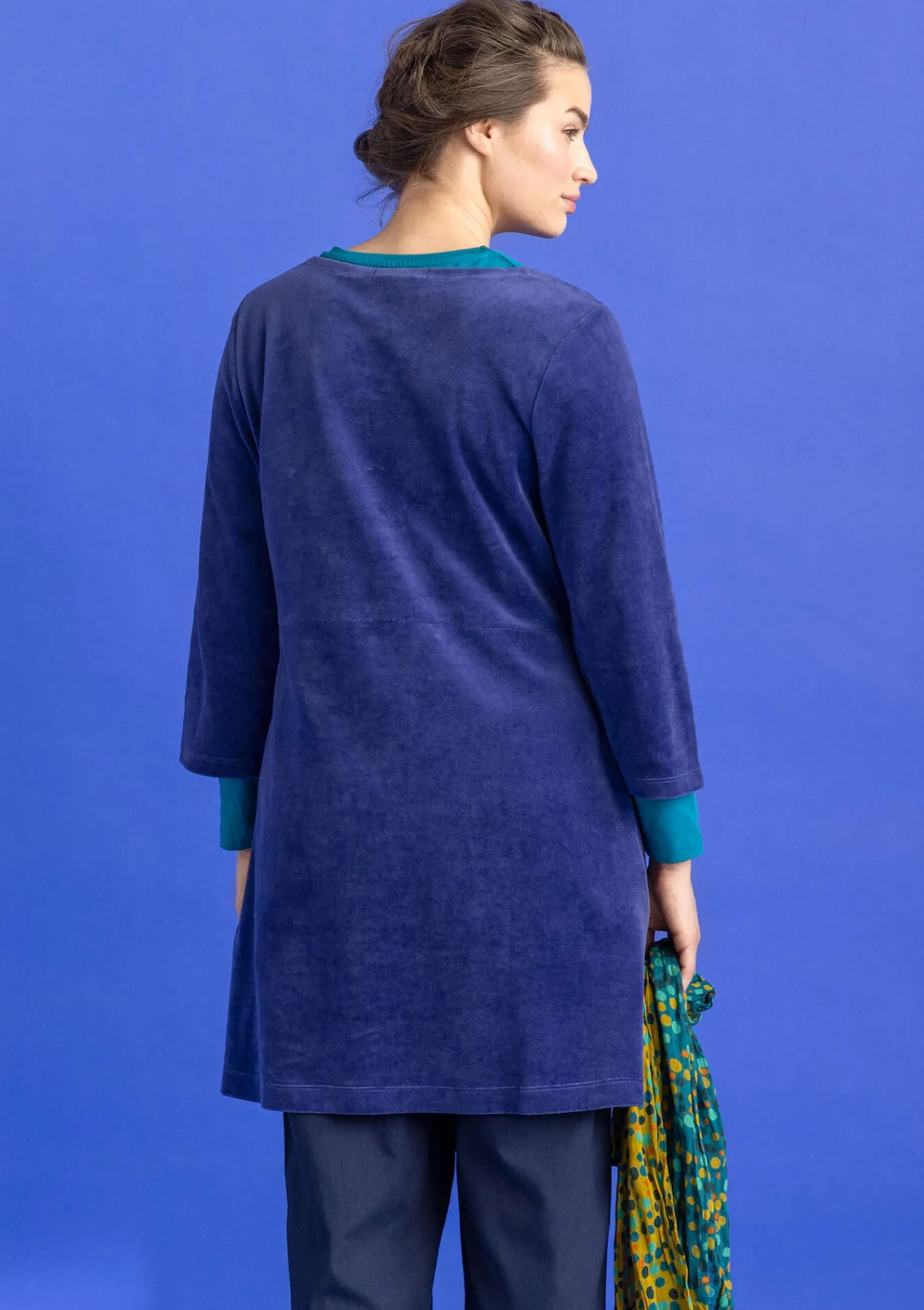 Gudrun Sjödén Velourtunika i ekologisk bomull/återvunnen polyester Viol Discount