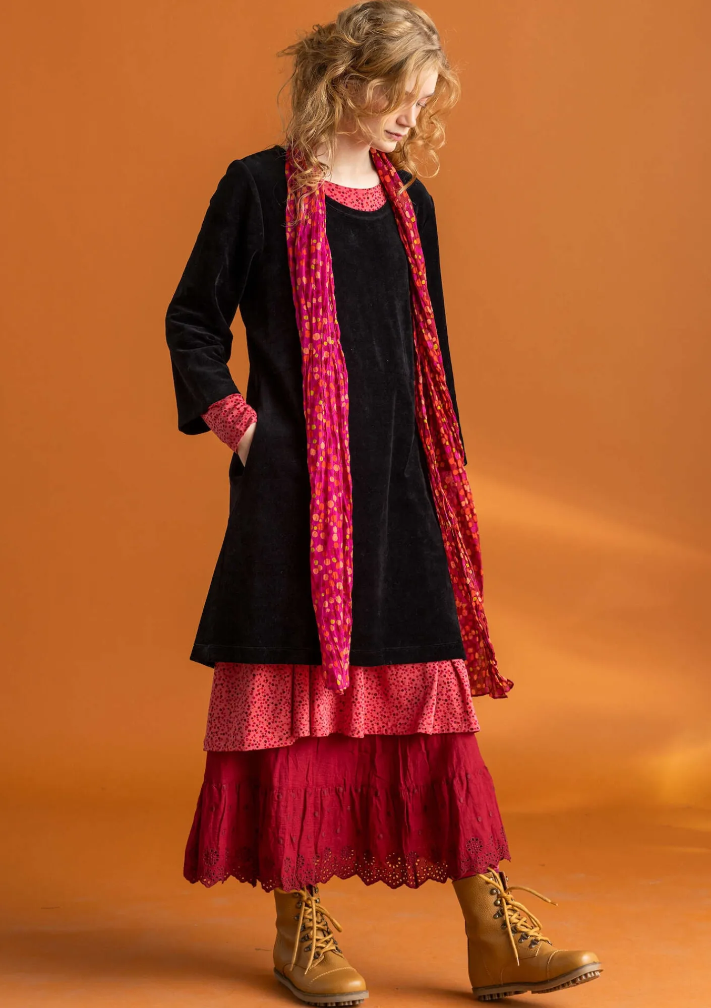 Gudrun Sjödén Velourtunika i ekologisk bomull/återvunnen polyester Svart Hot