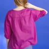 Gudrun Sjödén Vävd blus ”Hedda” i ekologisk bomull Cerise Discount
