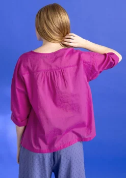 Gudrun Sjödén Vävd blus ”Hedda” i ekologisk bomull Cerise Discount
