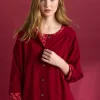 Gudrun Sjödén Vävd blus ”Hedda” i ekologisk bomull Granatäpple Clearance