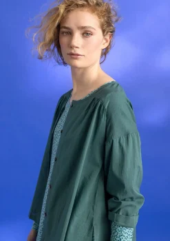 Gudrun Sjödén Vävd blus ”Hedda” i ekologisk bomull Opalgrön Best