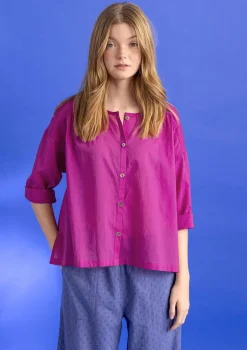 Gudrun Sjödén Vävd blus ”Hedda” i ekologisk bomull Cerise Discount