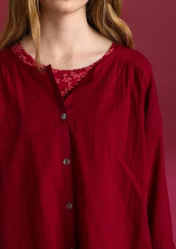 Gudrun Sjödén Vävd blus ”Hedda” i ekologisk bomull Granatäpple Clearance