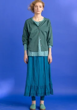 Gudrun Sjödén Vävd blus ”Hedda” i ekologisk bomull Opalgrön Best