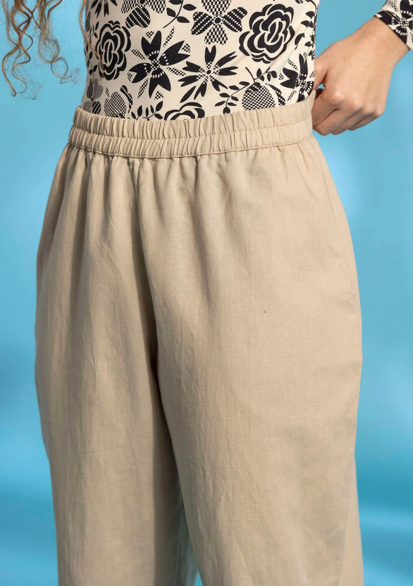 Gudrun Sjödén Vävd byxa i ekologisk bomull/lin Natur Fashion