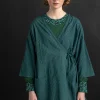 Gudrun Sjödén Vävd kimono i ekologisk bomullsdobby Opalgrön Online