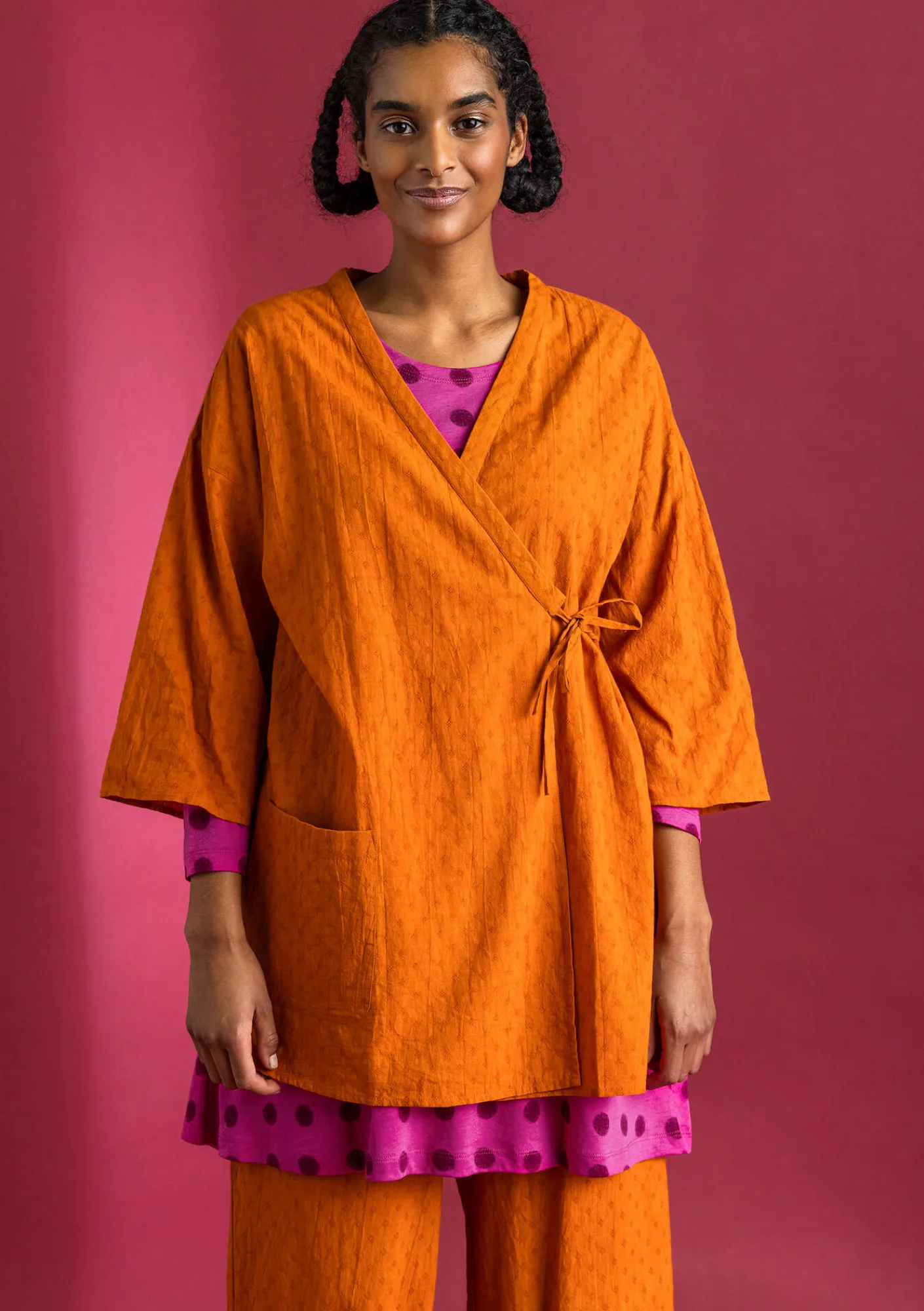 Gudrun Sjödén Vävd kimono i ekologisk bomullsdobby Henna Outlet