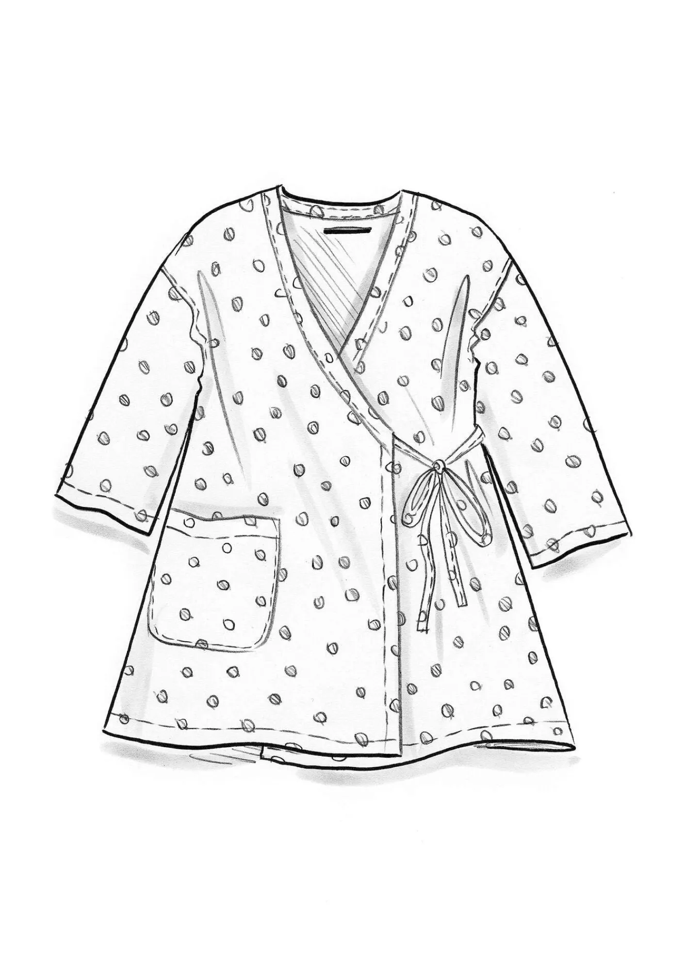 Gudrun Sjödén Vävd kimono i ekologisk bomullsdobby Svart Hot