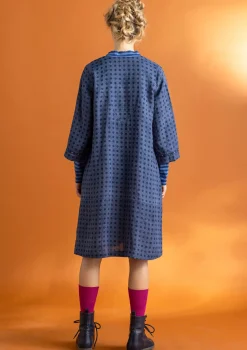 Gudrun Sjödén Vävd klänning ”Asta” i lin Dimblå/mönstrad Sale