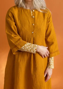 Gudrun Sjödén Vävd klänning ”Asta” i lin Senap Sale