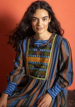 Gudrun Sjödén Vävd klänning "Jaipur" i ull/bomull Svart Fashion
