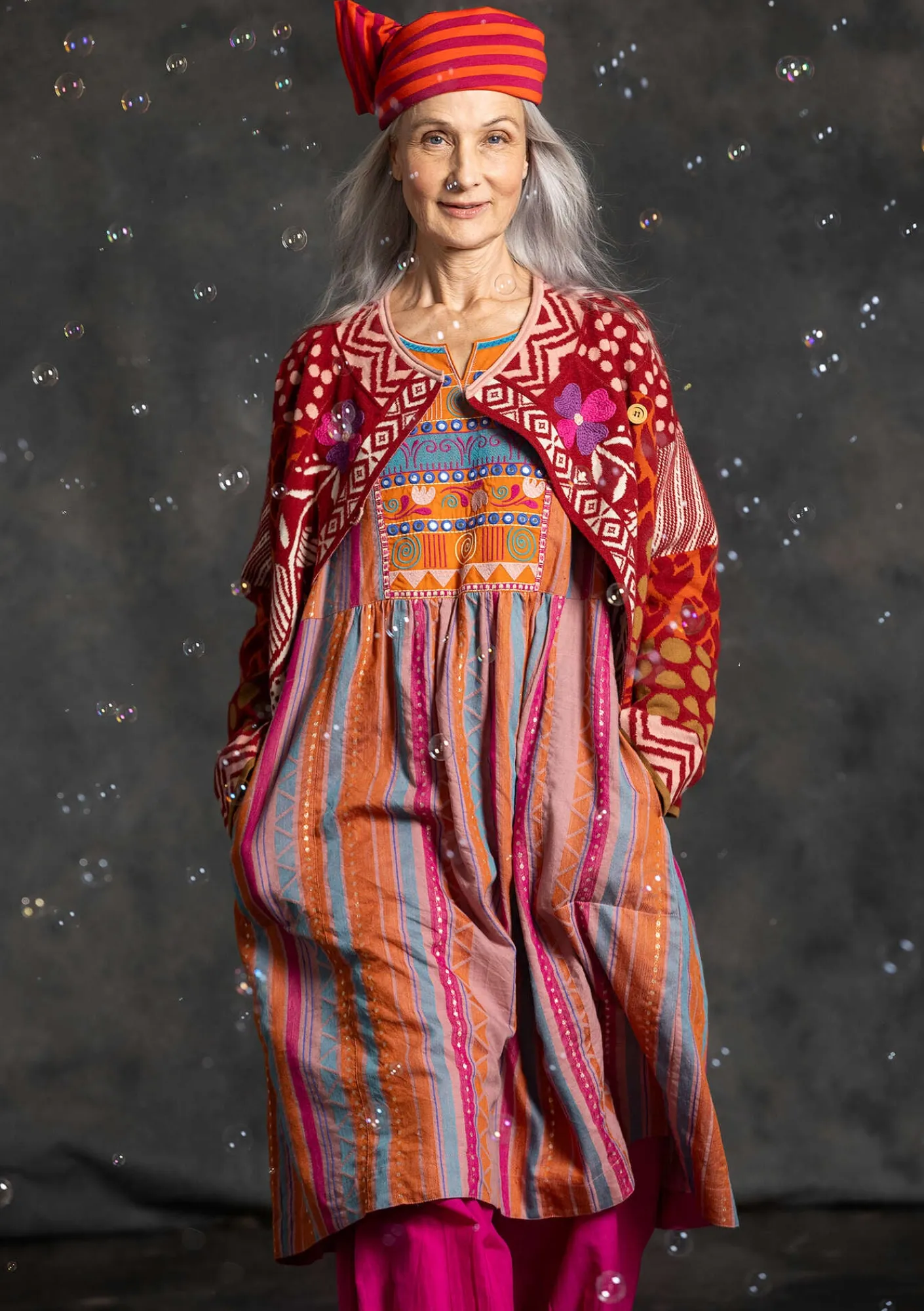 Gudrun Sjödén Vävd klänning "Jaipur" i ull/bomull Masala New