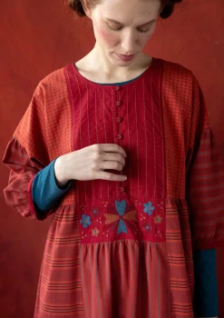 Gudrun Sjödén Vävd klänning "Sofia" i ekologisk bomull Krappröd Online