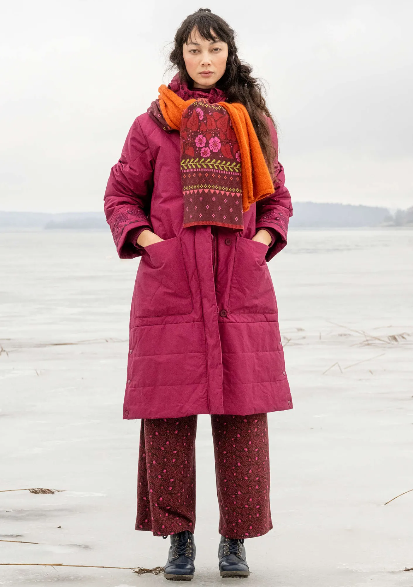 Gudrun Sjödén Vävd kviltad kappa "Svalbard" Purpur Outlet
