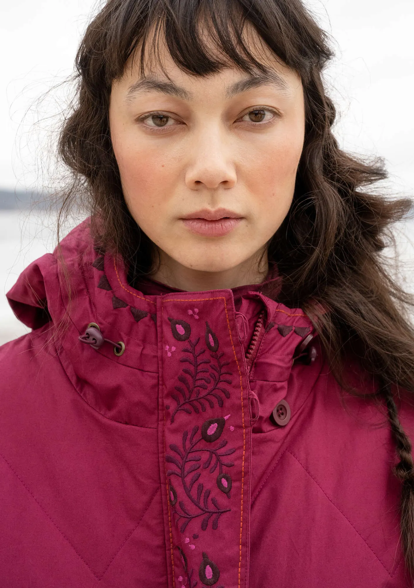 Gudrun Sjödén Vävd kviltad kappa "Svalbard" Purpur Outlet