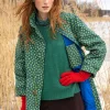Gudrun Sjödén Vävd parkas "Lucy" i ekologisk bomull Buteljgrön/mönstrad Sale