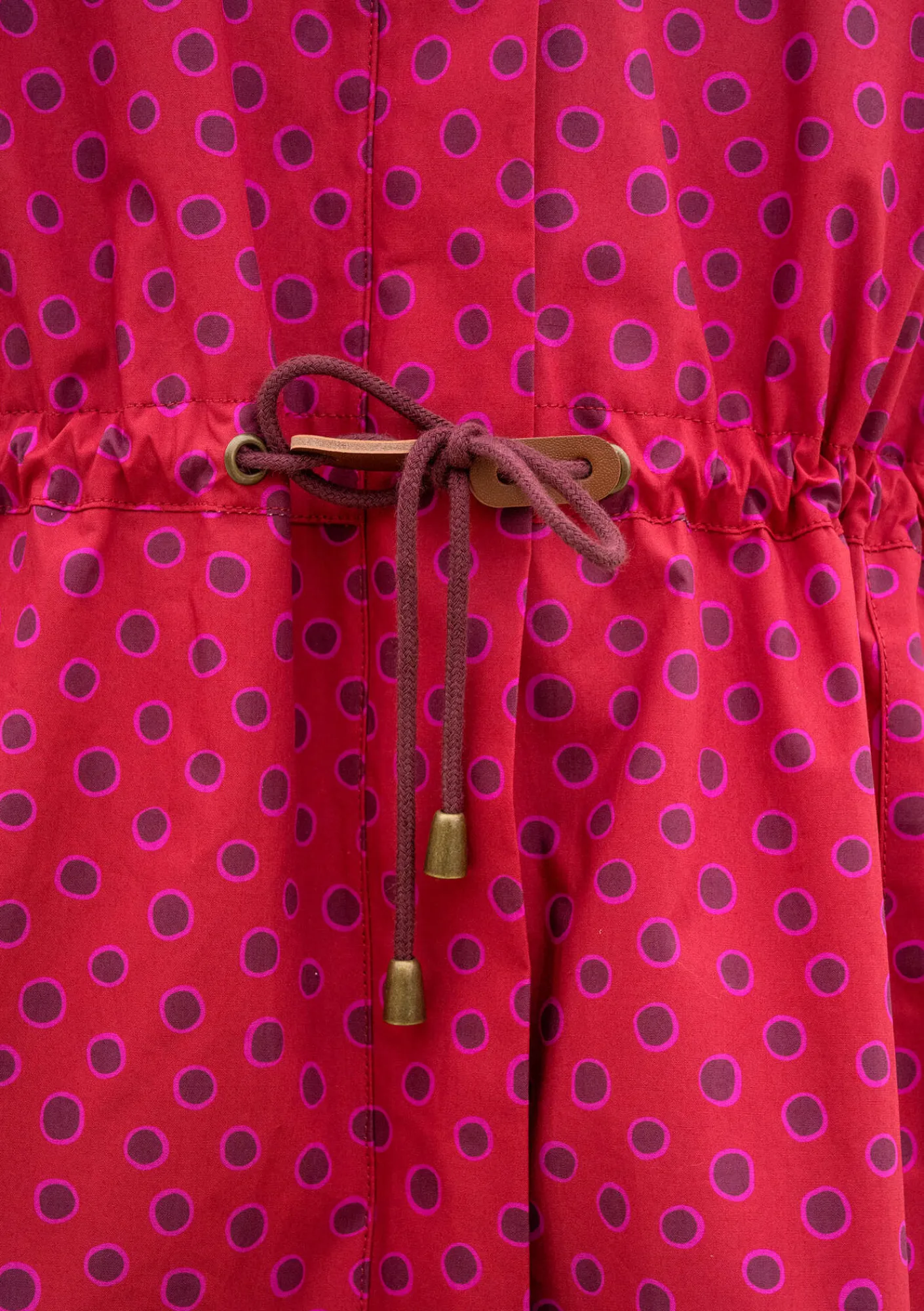 Gudrun Sjödén Vävd parkas "Lucy" i ekologisk bomull Tranbär/mönstrad Discount