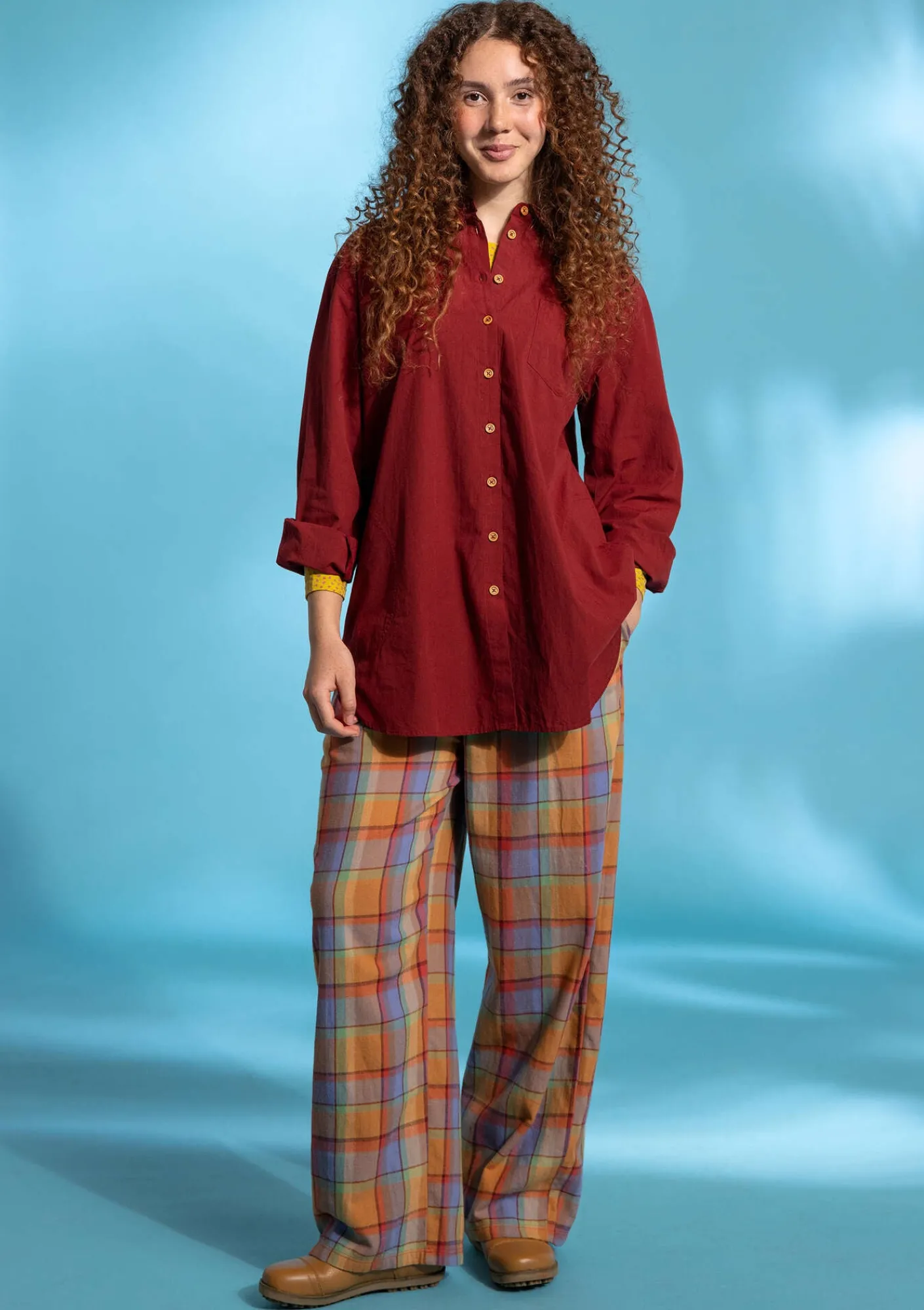 Gudrun Sjödén Vävd pyjamasbyxa "Skagen" i ekologisk bomull Brändsienna Fashion