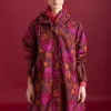 Gudrun Sjödén Vävd regnjacka ”Hedda” i ekologisk bomull Aubergine/mönstrad New