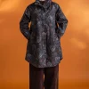 Gudrun Sjödén Vävd regnjacka ”Hedda” i ekologisk bomull Svart/mönstrad Outlet