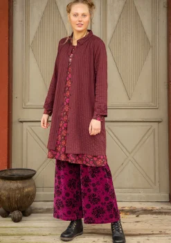 Gudrun Sjödén Vävd skjortklänning "Värmland" i ekologisk bomull Aubergine Outlet