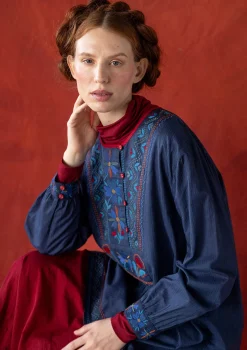 Gudrun Sjödén Vävd tunika "Wanja" i ekologisk bomull Indigo Sale