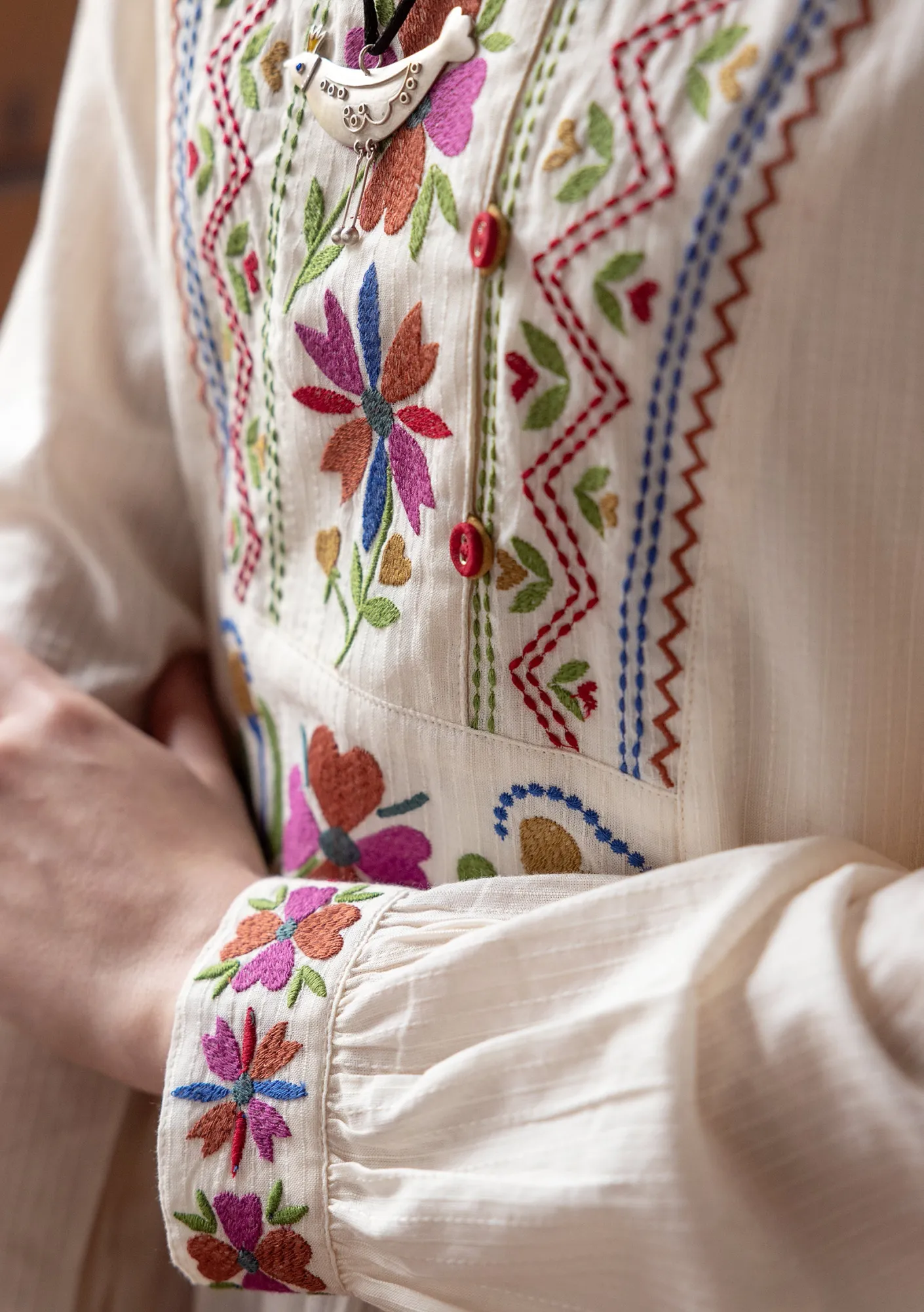 Gudrun Sjödén Vävd tunika "Wanja" i ekologisk bomull Fjäder Online
