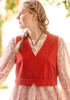 Gudrun Sjödén Vävd väst "Stina" i ekologisk bomull Koppar Fashion